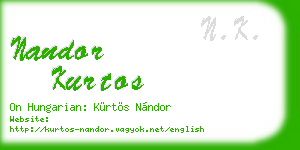 nandor kurtos business card
